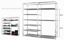 Load image into Gallery viewer, New Portable Double Shoe Rack Closet Shelf Storage Organizer Cabinet 9 Layer