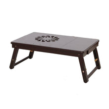 Load image into Gallery viewer, Portable Folding Laptop Desk Bamboo Breakfast Serving Tray Bed Table Tilting Top