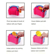 Load image into Gallery viewer, Portable High Power Two Nozzle Color Air Blower Electric Balloon Inflator Pump
