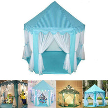 Load image into Gallery viewer, Portable Princess Castle Play House Blue Large Indoor/Outdoor Kids Play Tent