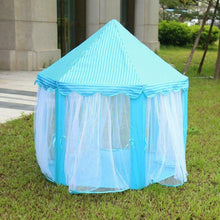 Load image into Gallery viewer, Portable Princess Castle Play House Blue Large Indoor/Outdoor Kids Play Tent