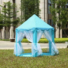 Load image into Gallery viewer, Portable Princess Castle Play House Blue Large Indoor/Outdoor Kids Play Tent