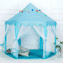 Load image into Gallery viewer, Portable Princess Castle Play House Blue Large Indoor/Outdoor Kids Play Tent