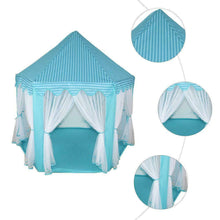 Load image into Gallery viewer, Portable Princess Castle Play House Blue Large Indoor/Outdoor Kids Play Tent