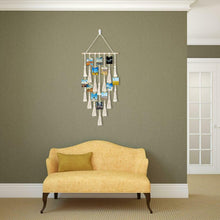 Load image into Gallery viewer, Sweeter Home Decor Macrame Woven Wall Hanging Photo Display with 30 Wood Clips