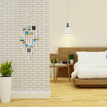 Load image into Gallery viewer, Sweeter Home Decor Macrame Woven Wall Hanging Photo Display with 30 Wood Clips