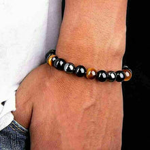 Load image into Gallery viewer, Triple Protection Luck Hematite Beads Black Obsidian Tiger's Eye Stone Bracelets