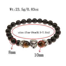 Load image into Gallery viewer, Vintage Crown Lion Head Bracelet Luxury Tiger Eye Stone Bead Bracelets Jewelry