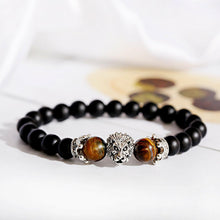 Load image into Gallery viewer, Vintage Crown Lion Head Bracelet Luxury Tiger Eye Stone Bead Bracelets Jewelry