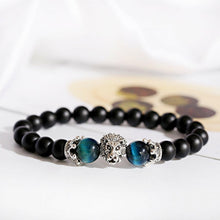 Load image into Gallery viewer, Vintage Crown Lion Head Bracelet Luxury Tiger Eye Stone Bead Bracelets Jewelry