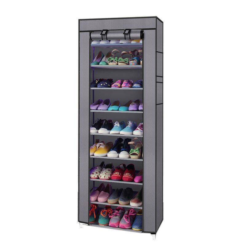 10 Tier 9 Shelf Shoe Rack Shelf Saving Storage Closet Organizer Cabinet