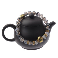 Load image into Gallery viewer, 2019 Gold Lion Buddha 8MM Natural Stone Beaded Women Men&#39;s Bracelets Gift
