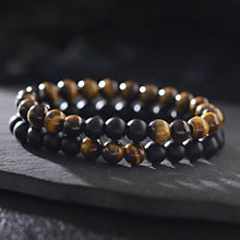 Load image into Gallery viewer, 2Pcs Fashion Tiger Eye Matte Onyx Beads Natural Stone Men Women Couple Bracelets
