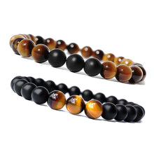 Load image into Gallery viewer, 2Pcs Fashion Tiger Eye Matte Onyx Beads Natural Stone Men Women Couple Bracelets

