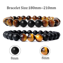 Load image into Gallery viewer, 2Pcs Fashion Tiger Eye Matte Onyx Beads Natural Stone Men Women Couple Bracelets
