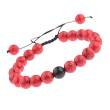 Load image into Gallery viewer, 2pcs/set 8MM Red Black Natural Stone Couple Braided Rope Bracelets Jewelry Gift
