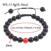 Load image into Gallery viewer, 2pcs/set 8MM Red Black Natural Stone Couple Braided Rope Bracelets Jewelry Gift
