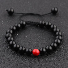 Load image into Gallery viewer, 2pcs/set 8MM Red Black Natural Stone Couple Braided Rope Bracelets Jewelry Gift
