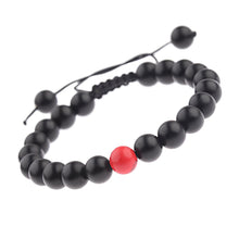 Load image into Gallery viewer, 2pcs/set 8MM Red Black Natural Stone Couple Braided Rope Bracelets Jewelry Gift
