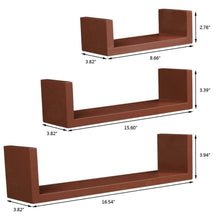 Load image into Gallery viewer, 3pcs Indoor Floating Shelf Book Wall Mounted Organizer Rack Home Decorative
