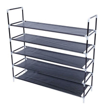 Load image into Gallery viewer, 5 Tier Shoe Rack Tower Cabinet Storage Organizer Black Home Holder Shelf
