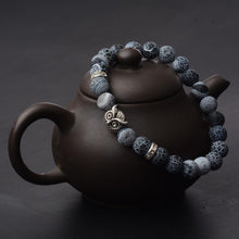 Load image into Gallery viewer, 8MM Mens Spot Natural Lava Stone Gold Silver Owl Beaded Charm Bracelets 2020 New
