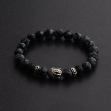 Load image into Gallery viewer, 8mm Black Natural Stone Buddha Head Lava Rock Charm Bracelets Fashion Jewelry
