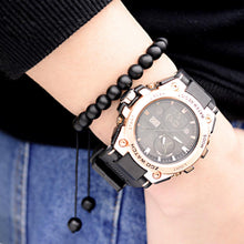 Load image into Gallery viewer, 8mm Mens Women Natural Gemstones Macrame Round Beads Braided Bracelet Handmade
