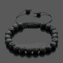 Load image into Gallery viewer, 8mm Mens Women Natural Gemstones Macrame Round Beads Braided Bracelet Handmade
