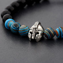 Load image into Gallery viewer, 8mm Natural Stone Spartan Helmet Braided Macrame Women&#39;s  Men&#39;s Bracelets Gift
