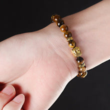 Load image into Gallery viewer, 8mm Natural Tiger Eye Beads Buddha Head Women Men Yoga energy Bracelets Jewelry
