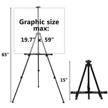 Load image into Gallery viewer, Artist Easel Stand Art Paint Easle Metal Tripod Display 15  to 65  Adjustable
