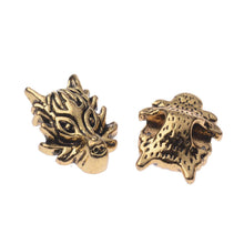 Load image into Gallery viewer, Charm Handmade DIY Making Dragon Head Alloy Beads Animal Charm Bracelet 10 PCS
