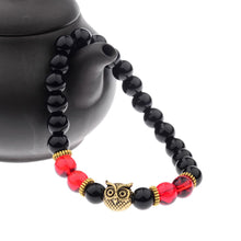Load image into Gallery viewer, Charm Men&#39;s Women&#39; s Natural Stone Gold Owl 8MM Beads Bracelets jewelry Gift
