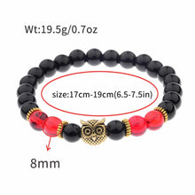 Load image into Gallery viewer, Charm Men&#39;s Women&#39; s Natural Stone Gold Owl 8MM Beads Bracelets jewelry Gift
