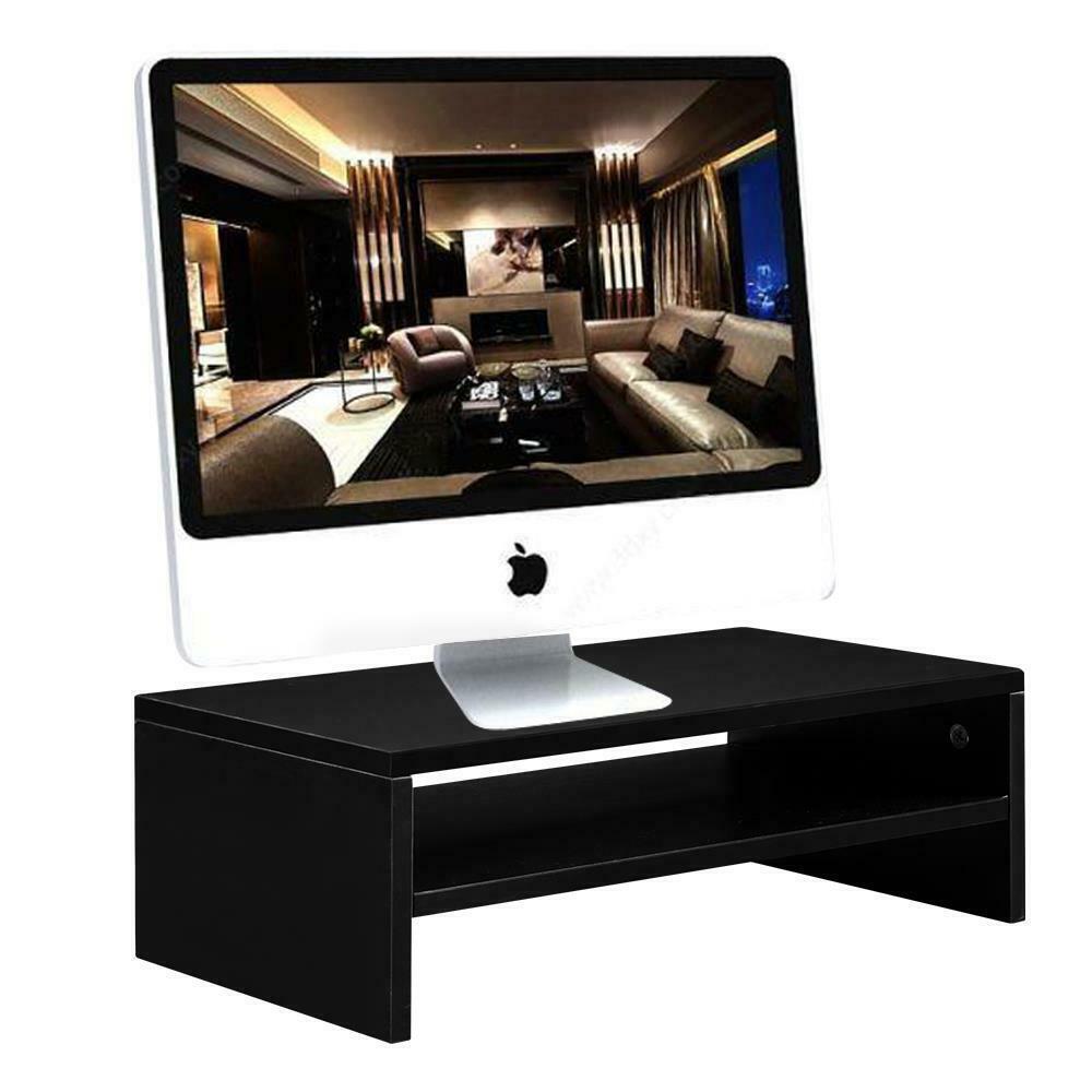 Computer Monitor Riser Laptop Screen TV Desktop Stand Storage Table 2-Shelf