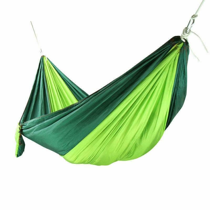 Double Portable 2 Persons Camping Travel Parachute Nylon Stree Hammock Swing Bed