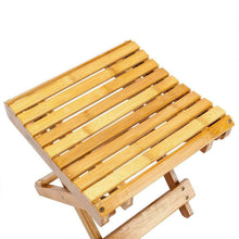 Load image into Gallery viewer, Durable Anti-Slip Bamboo Bath Stool Seat w/ Storage Shelf For Kids Safety Wood
