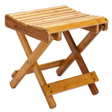 Load image into Gallery viewer, Durable Anti-Slip Bamboo Bath Stool Seat w/ Storage Shelf For Kids Safety Wood
