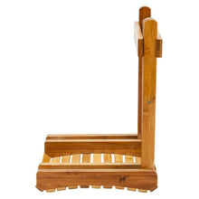 Load image into Gallery viewer, Durable Anti-Slip Bamboo Bath Stool Seat w/ Storage Shelf For Kids Safety Wood
