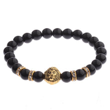 Load image into Gallery viewer, Fashion Men Women Natural Stone Gemstone Beads Lion&#39;s Head Bracelets Jewelry
