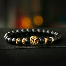 Load image into Gallery viewer, Fashion Men Women Natural Stone Gemstone Beads Lion&#39;s Head Bracelets Jewelry
