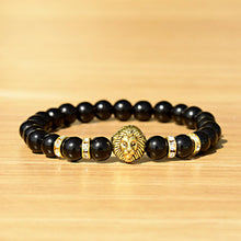Load image into Gallery viewer, Fashion Men Women Natural Stone Gemstone Beads Lion&#39;s Head Bracelets Jewelry
