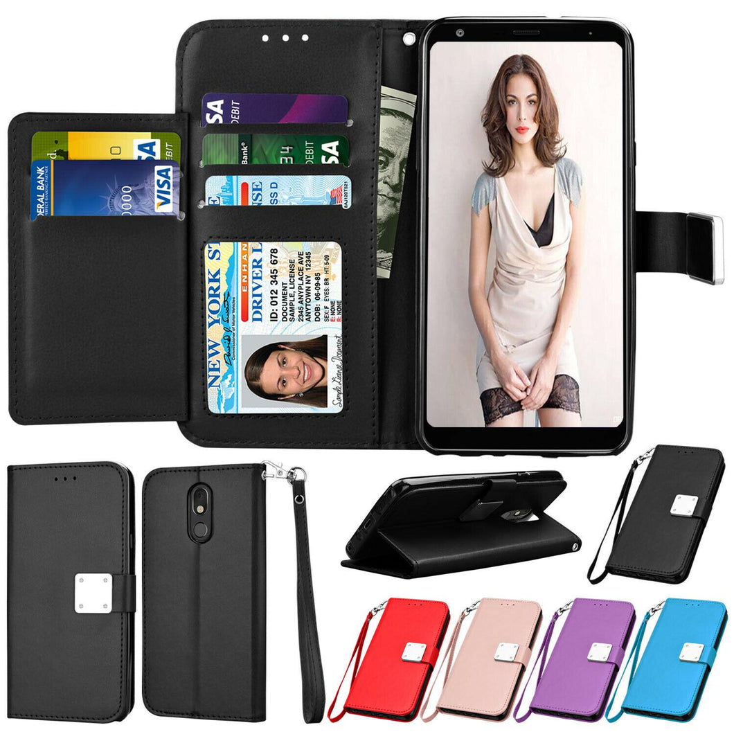 For LG Stylo 6/Stylo 5/4/5v/5x/5+ Leather Wallet Case Card Holder Stand Cover