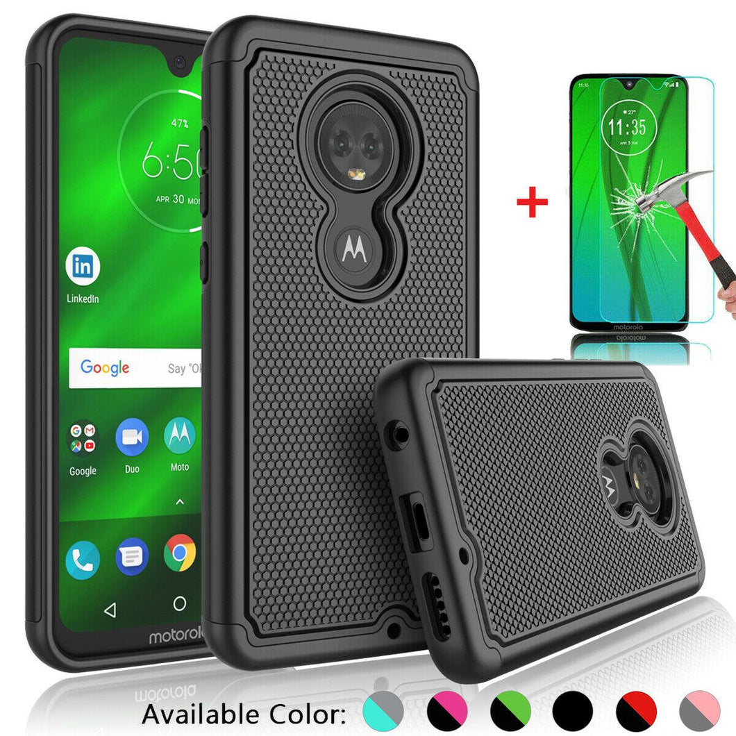 For Moto T-Mobile Revvlry / Revvlry+ Plus Case Cover with Glass Screen Protector