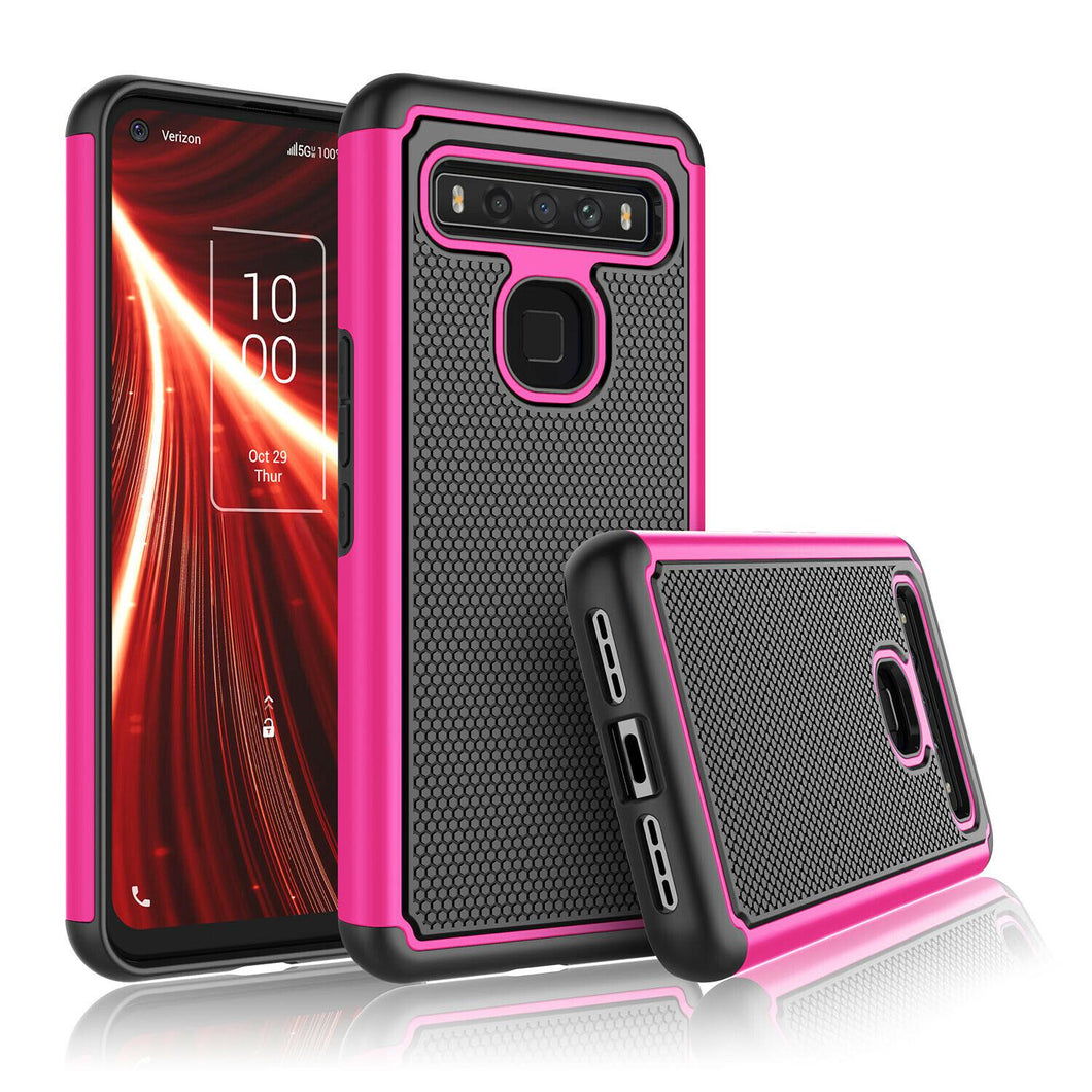 For TCL 10 5G UW (Verizon) Case Shockproof Hybrid Silicone Hard Slim Full Cover