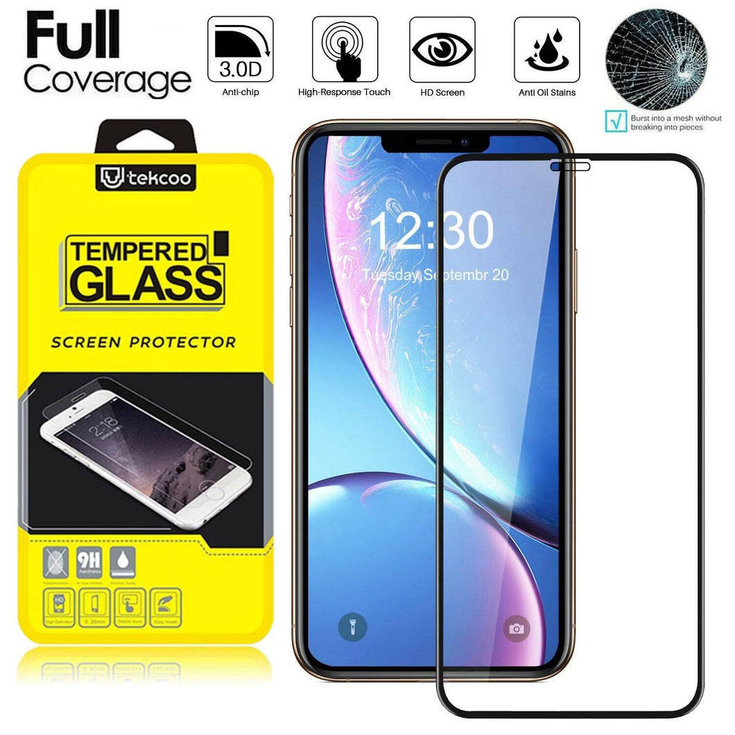For iPhone 11 Pro Max 2019 Full Coverage Tempered Glass Screen Protector Cover