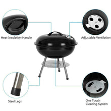 Load image into Gallery viewer, Iron Kettle BBQ Grill Portable Outdoor Camping Charcoal Stove with Vent

