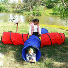 Load image into Gallery viewer, Kids 4-way Play Tunnel Tent Children Pop-up Adventure Tube Pets Crawl Hide Toy
