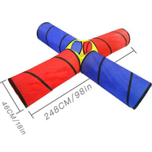 Load image into Gallery viewer, Kids 4-way Play Tunnel Tent Children Pop-up Adventure Tube Pets Crawl Hide Toy
